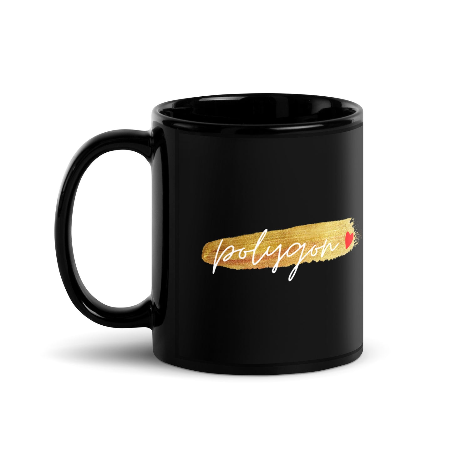 Polygon Gold Black Glossy Mug