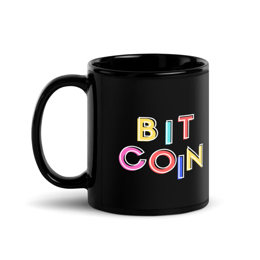 Bitcoin Colors Black Glossy Mug