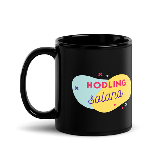 Solana Hodling Black Glossy Mug