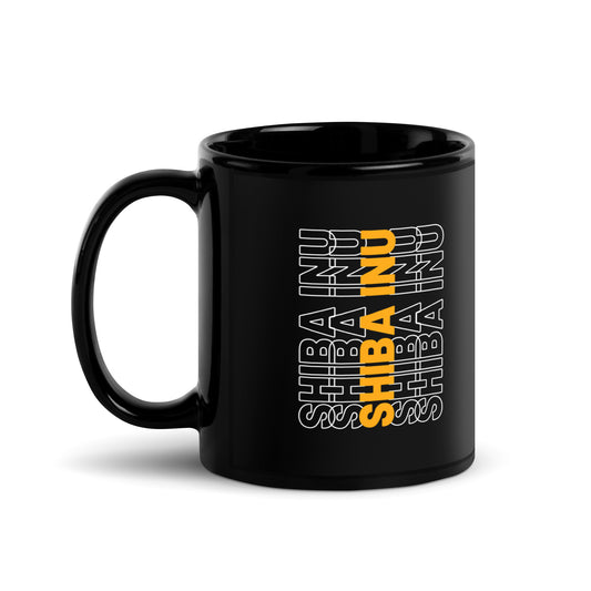 Shiba Inu Black Glossy Mug