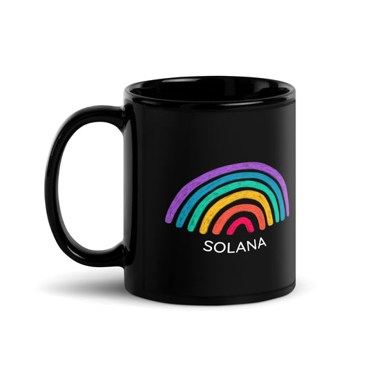Solana Rainbow Black Glossy Mug