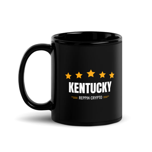 Kentucky Reppin Crypto Black Glossy Mug
