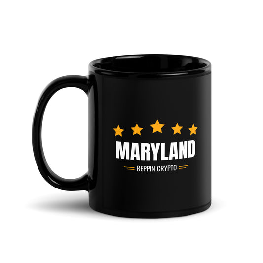 Maryland Reppin Crypto Black Glossy Mug