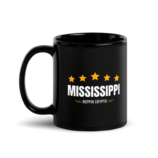Mississippi Reppin Crypto Black Glossy Mug