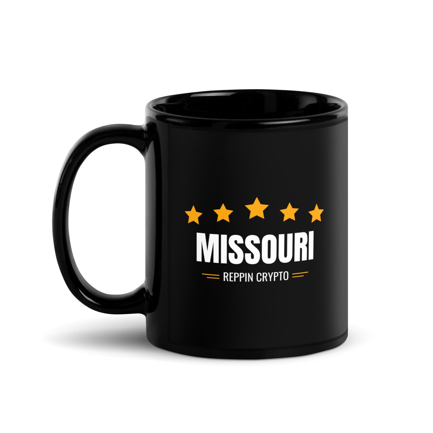 Missouri Reppin Crypto Black Glossy Mug