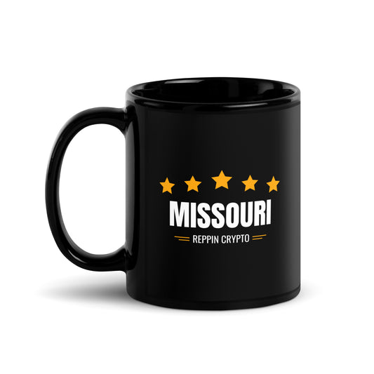 Missouri Reppin Crypto Black Glossy Mug