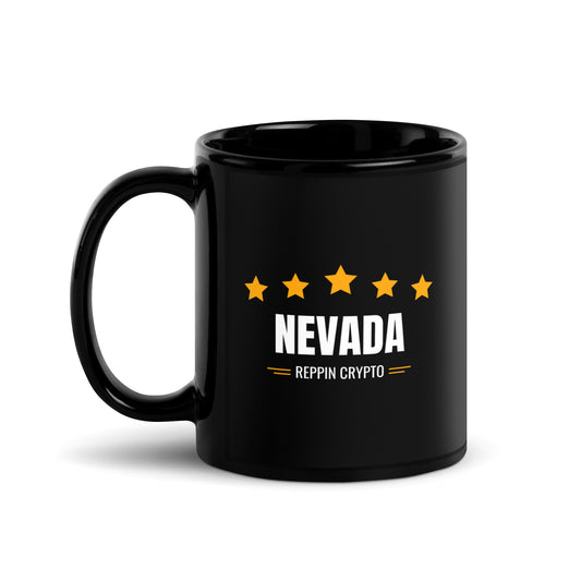 Nevada Reppin Crypto Black Glossy Mug