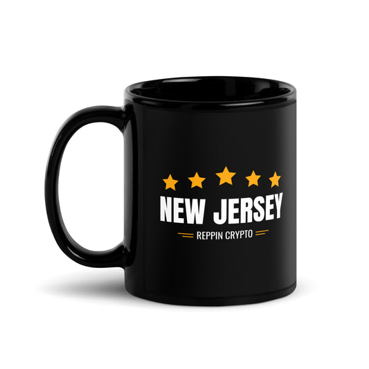 New Jersey Reppin Crypto Black Glossy Mug