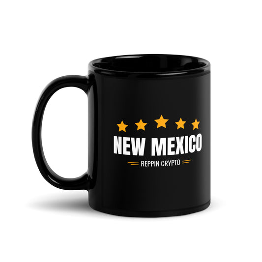 New Mexico Reppin Crypto Black Glossy Mug