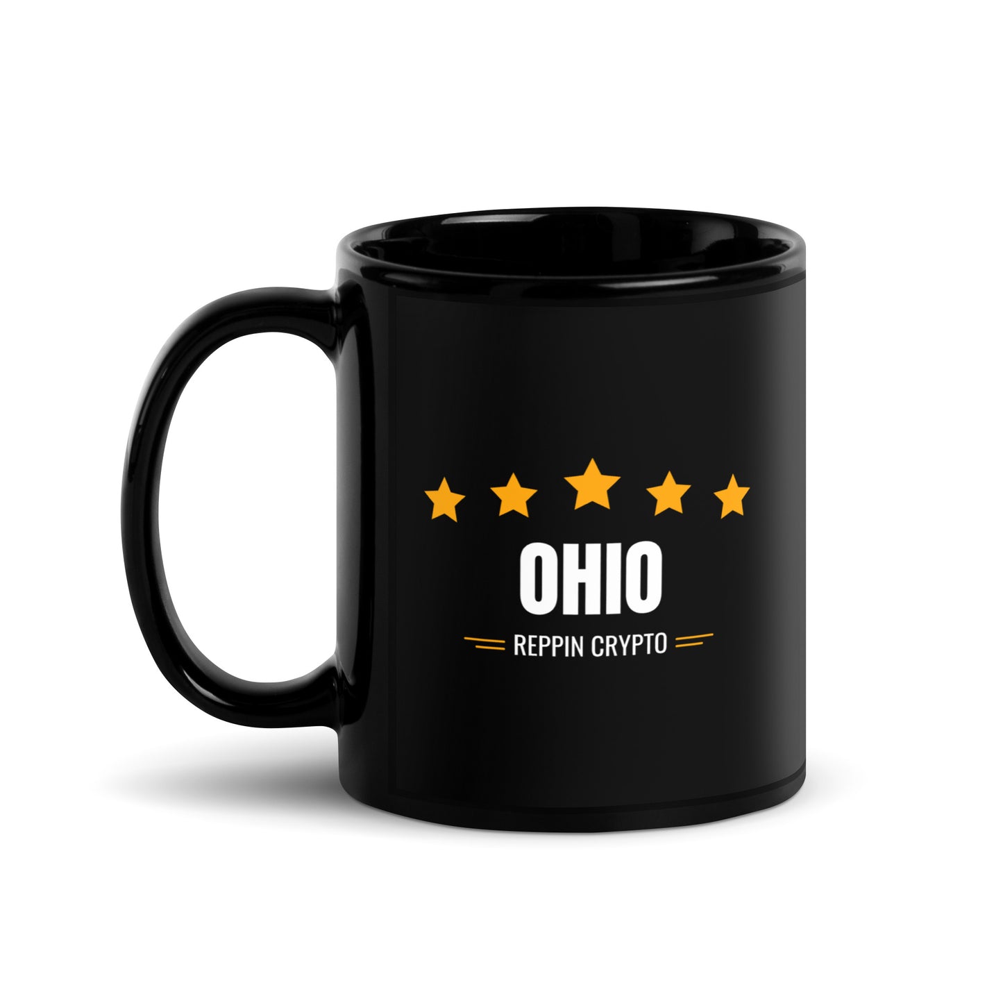 Ohio Reppin Crypto Black Glossy Mug