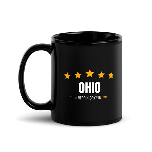 Ohio Reppin Crypto Black Glossy Mug