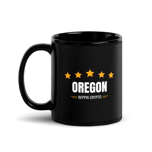 Oregon Reppin Crypto Black Glossy Mug