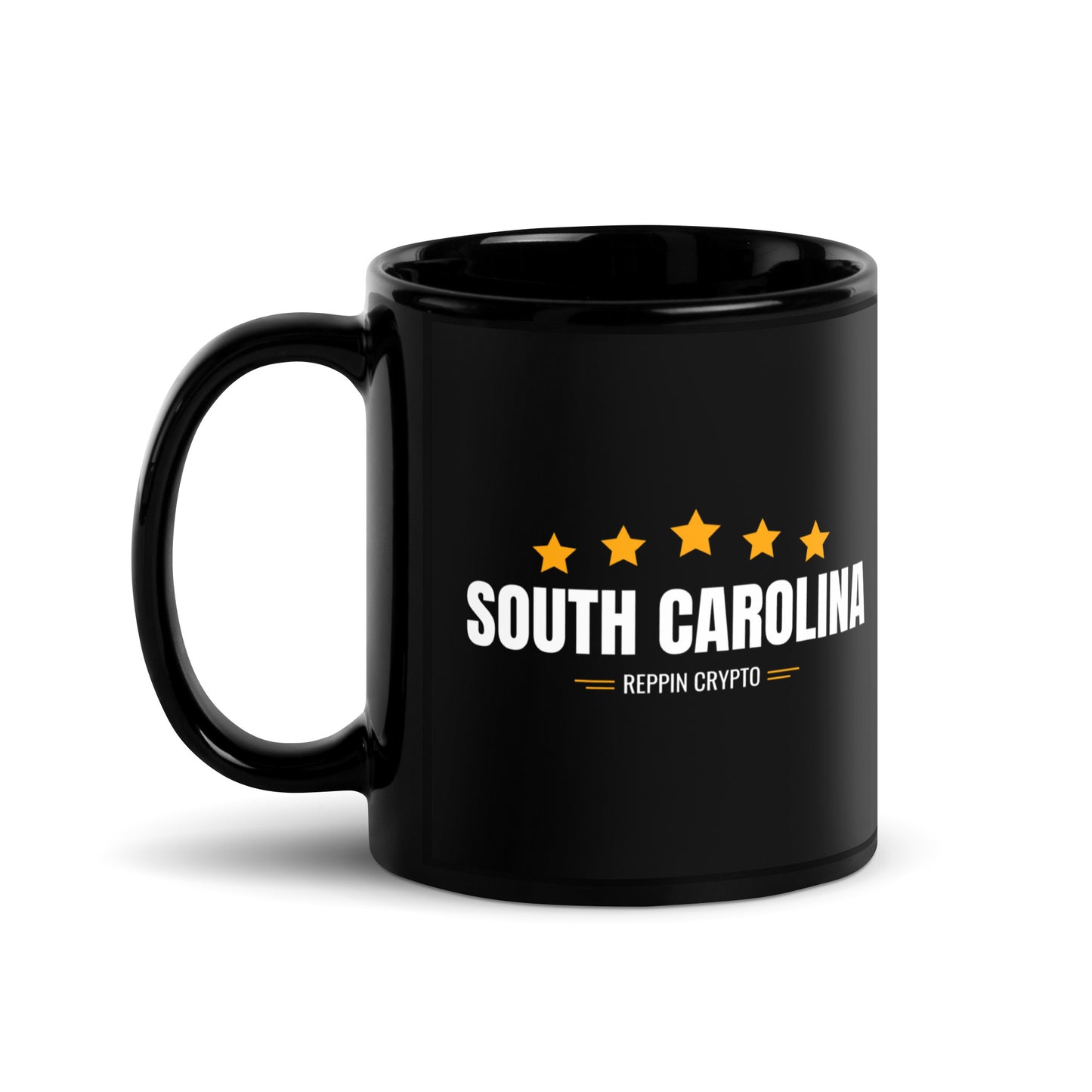 South Carolina Reppin Crypto Black Glossy Mug