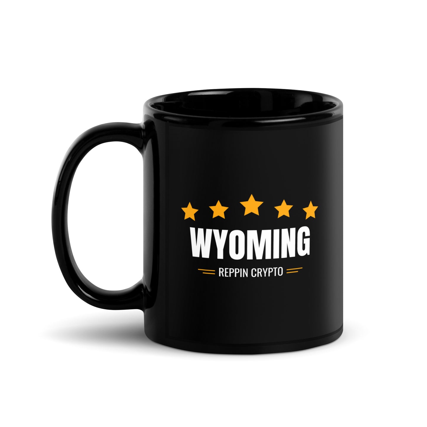 Wyoming Reppin Crypto Black Glossy Mug