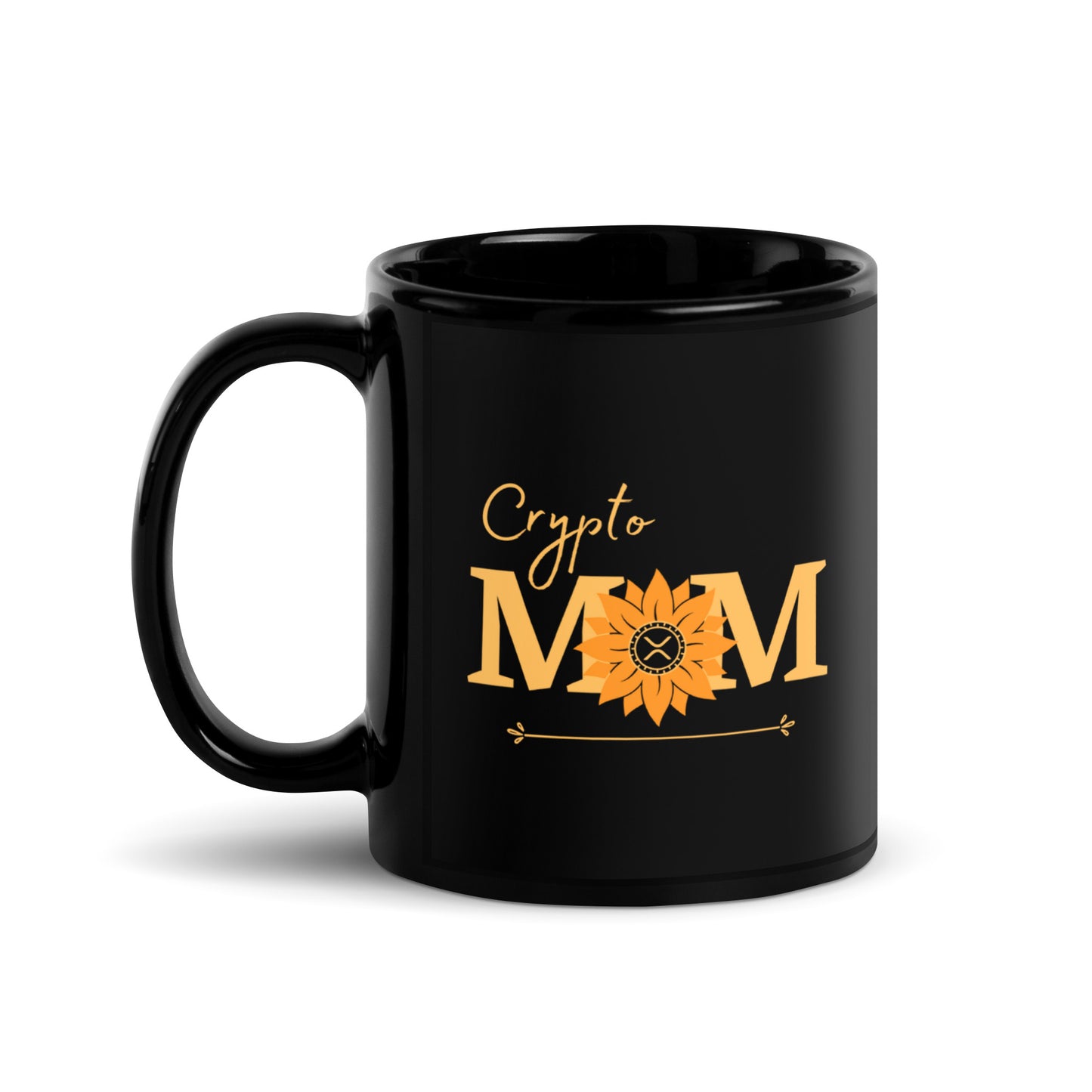 XRP Crypto Mom Black Glossy Mug