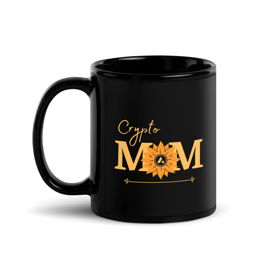 Avalanche Crypto Mom Black Glossy Mug