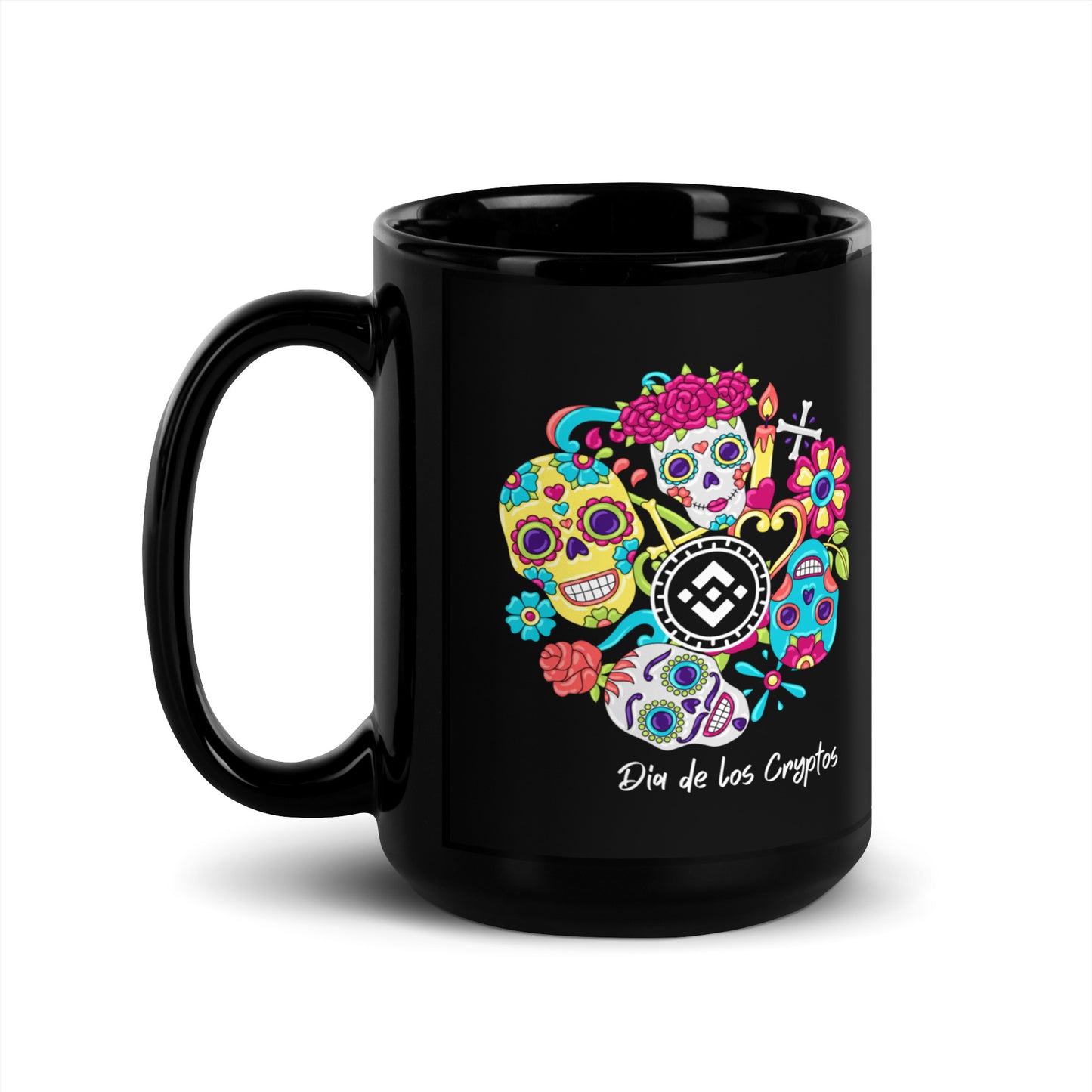 Dia De Los Cryptos (Binance) Black Glossy Mug