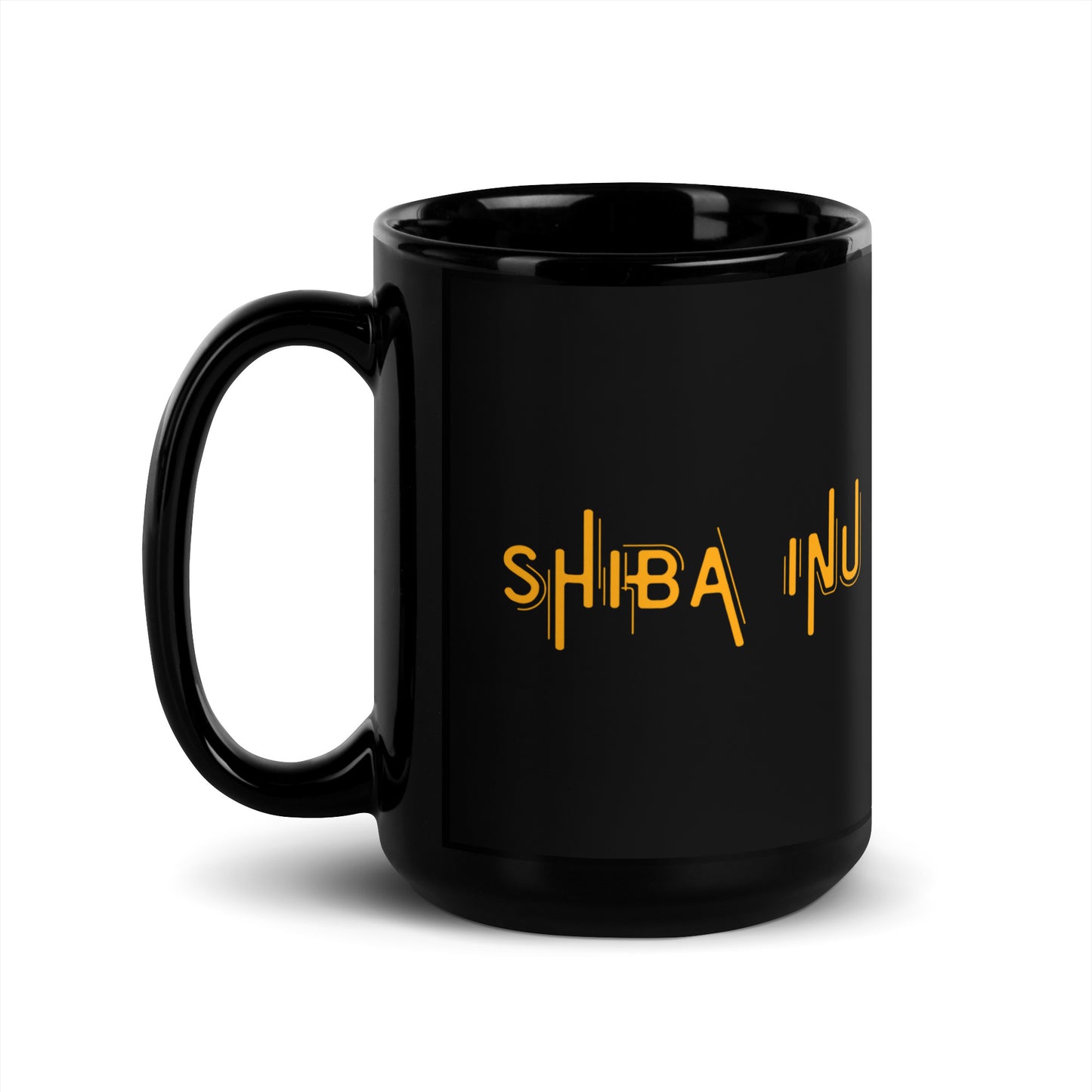 Shiba Inu Electrifying Black Glossy Mug