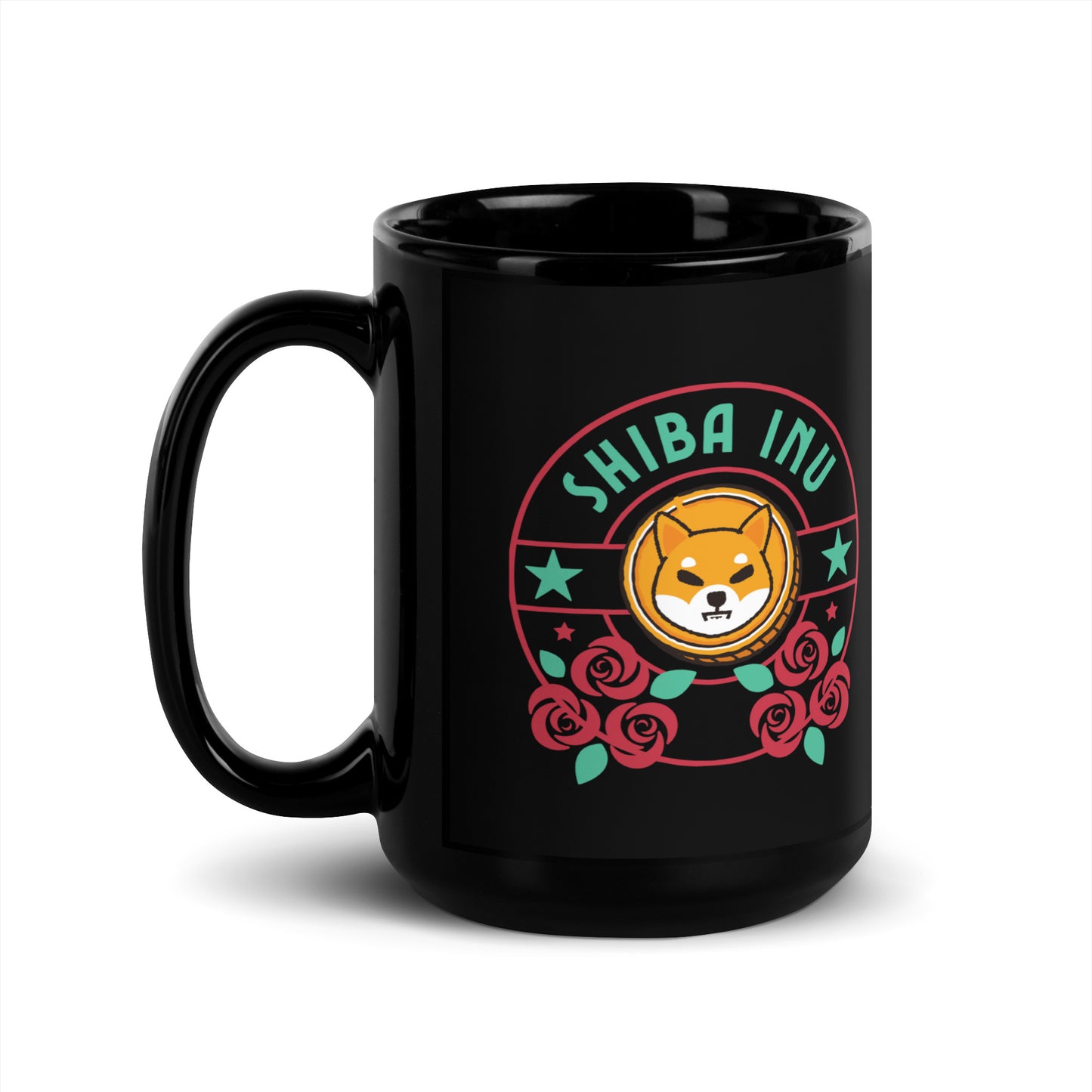Rosy Shiba Inu Black Glossy Mug