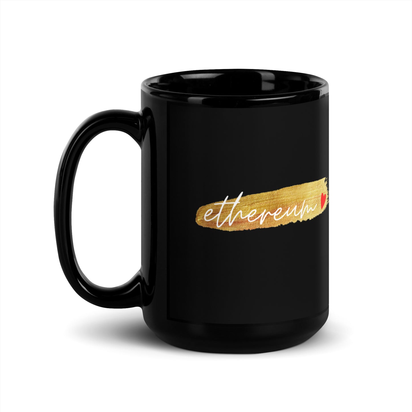 Ethereum Gold Black Glossy Mug