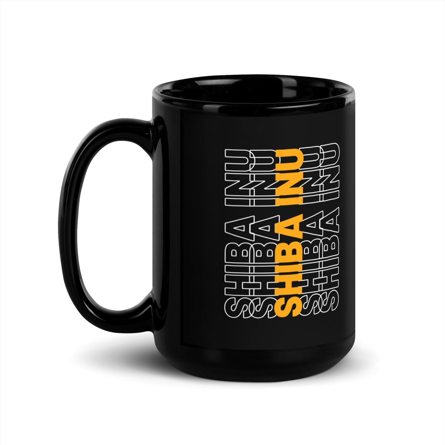 Shiba Inu Black Glossy Mug