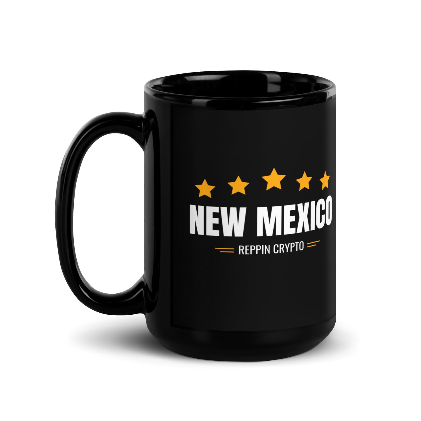 New Mexico Reppin Crypto Black Glossy Mug