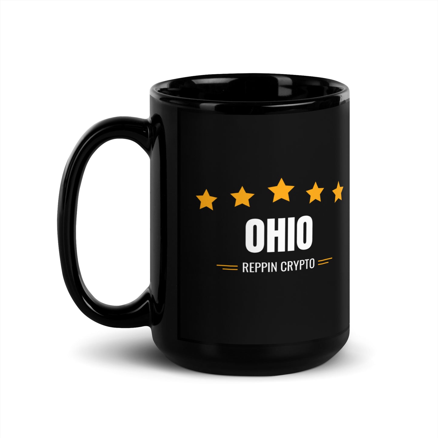 Ohio Reppin Crypto Black Glossy Mug