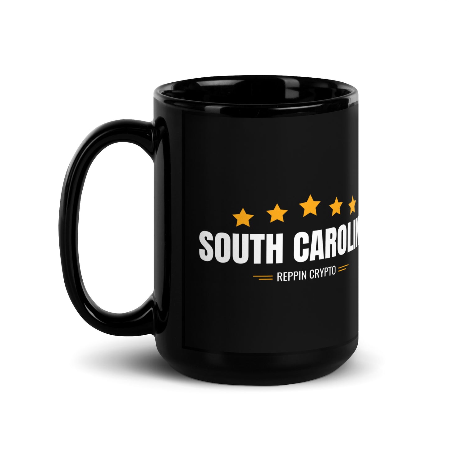 South Carolina Reppin Crypto Black Glossy Mug