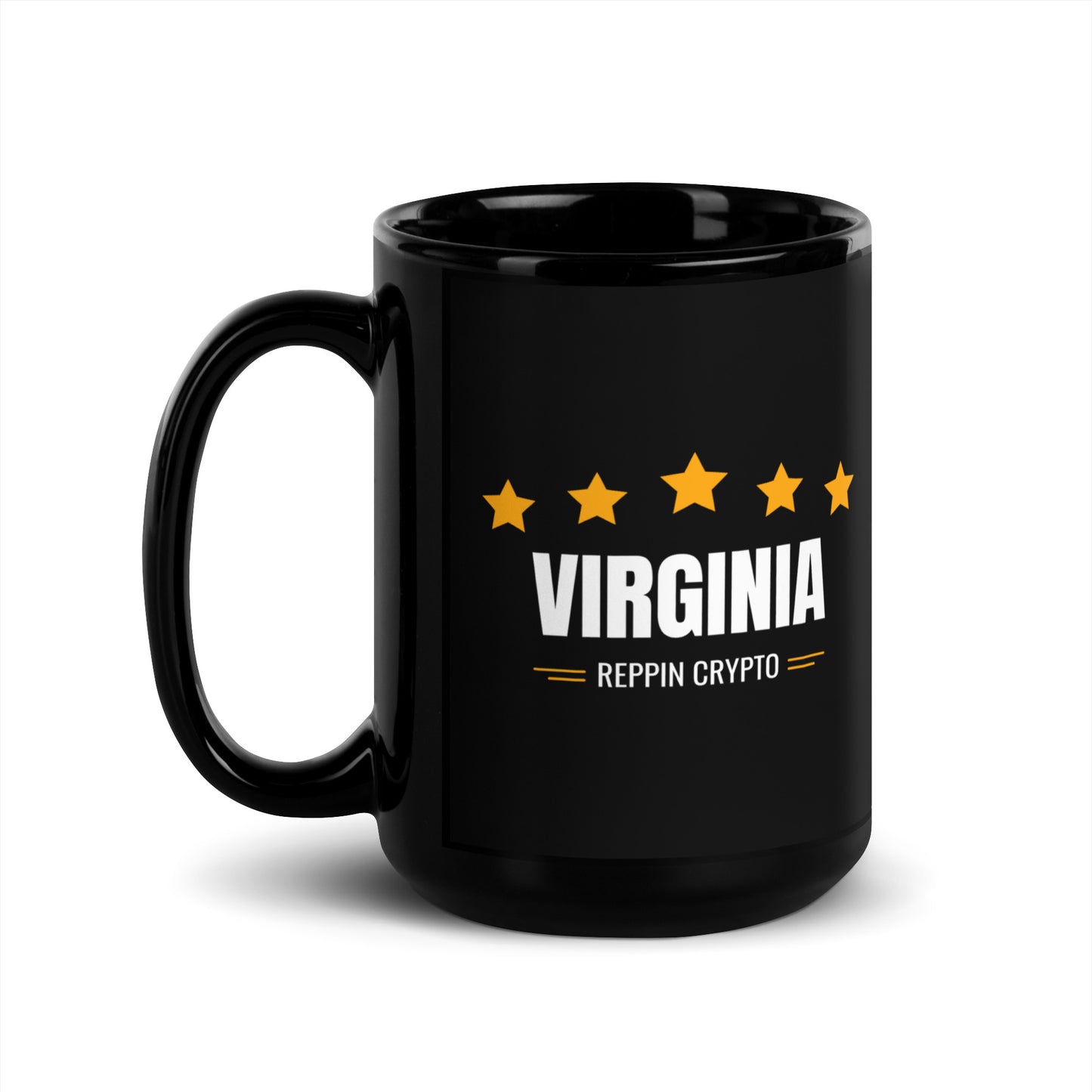 Virginia Reppin Crypto Black Glossy Mug