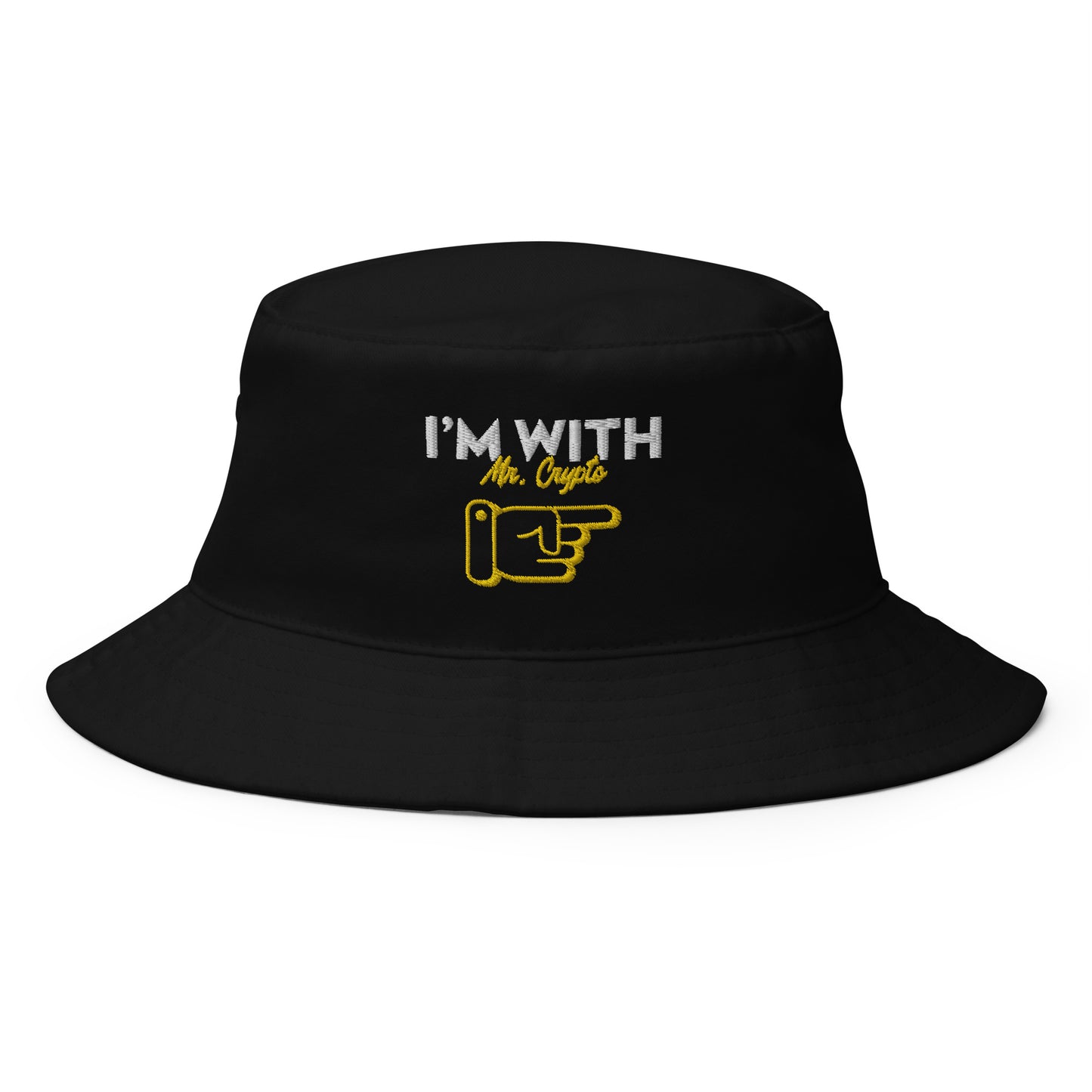 I'm with Mr. Crypto Embroidered Bucket Hat