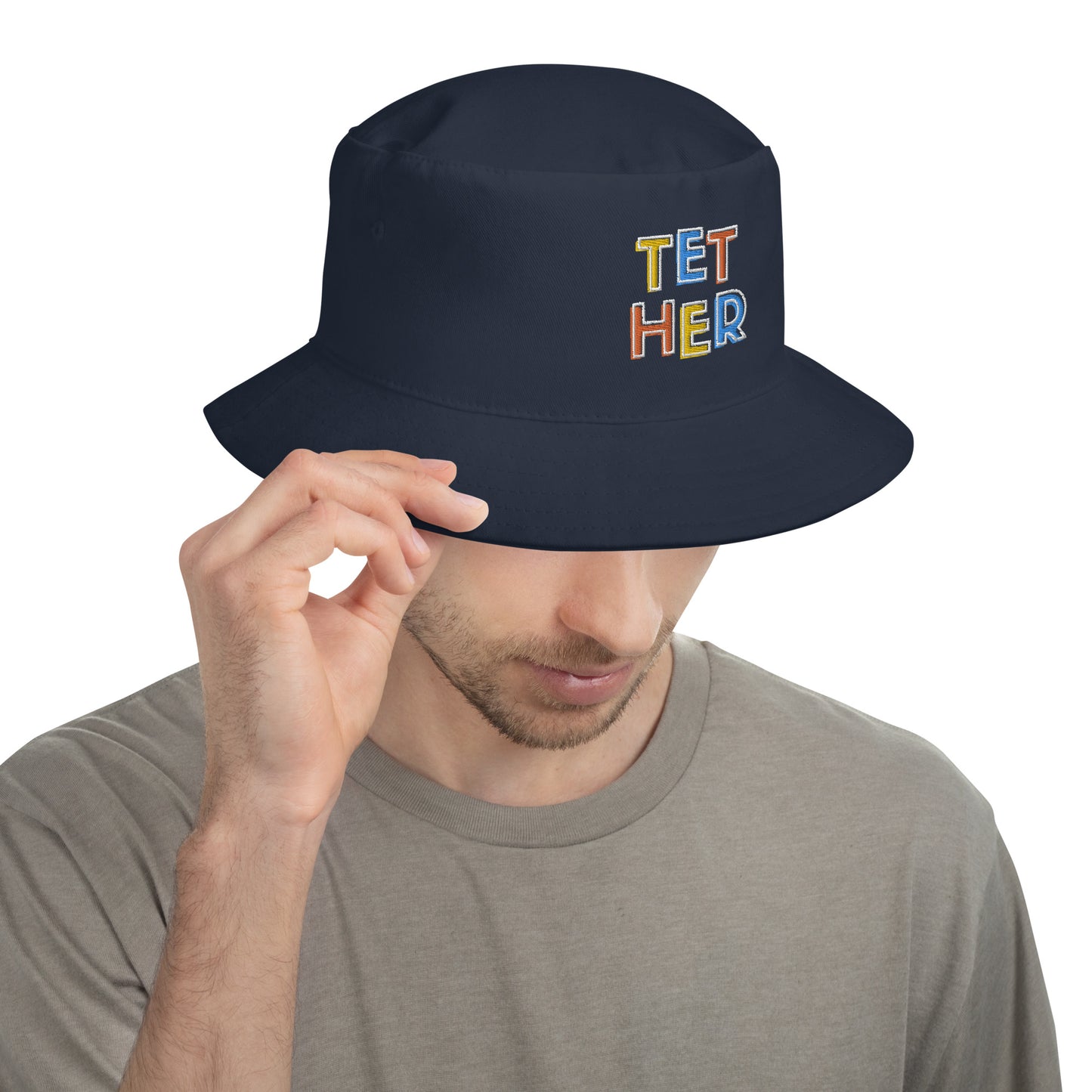 Tether Colors Embroidered Bucket Hat