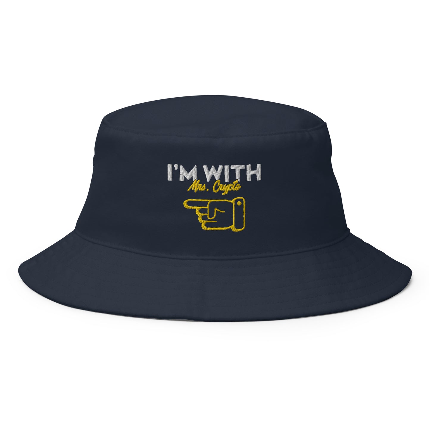 I'm with Mrs. Crypto Embroidered Bucket Hat