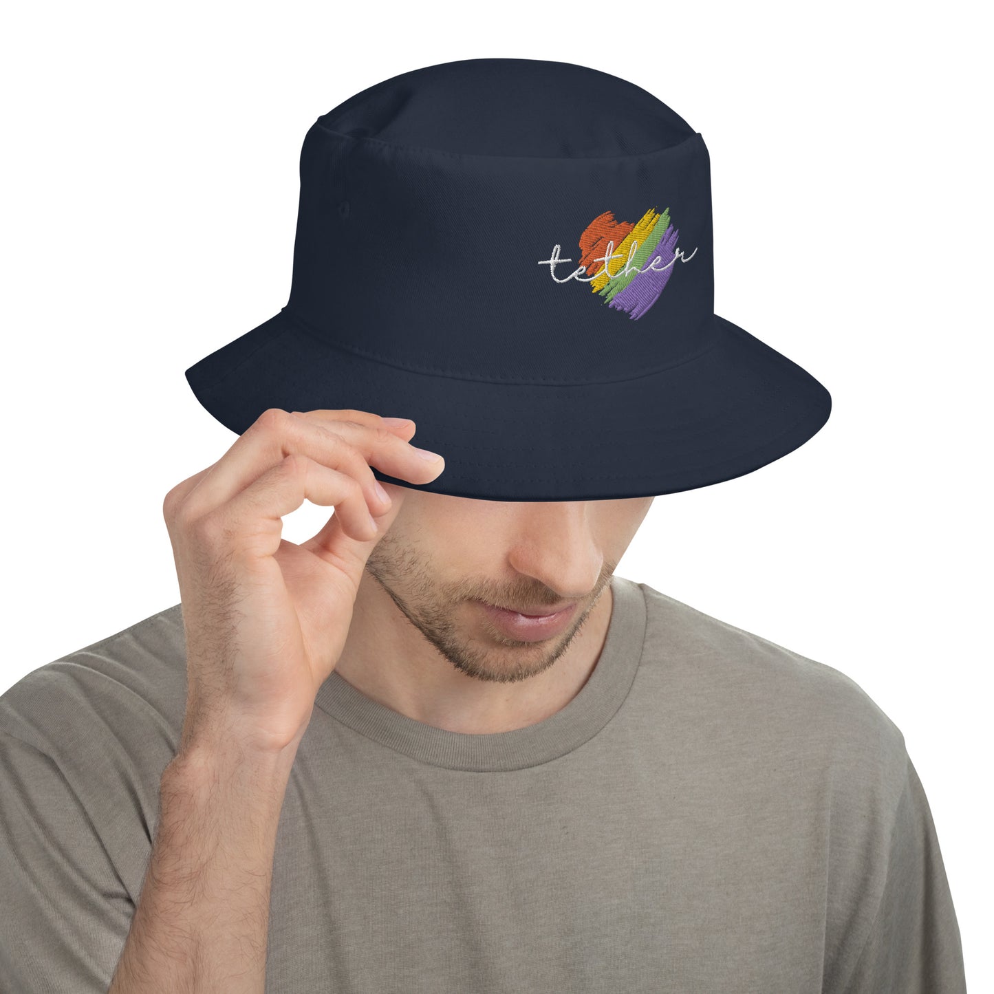 Tether Heart Embroidered Bucket Hat