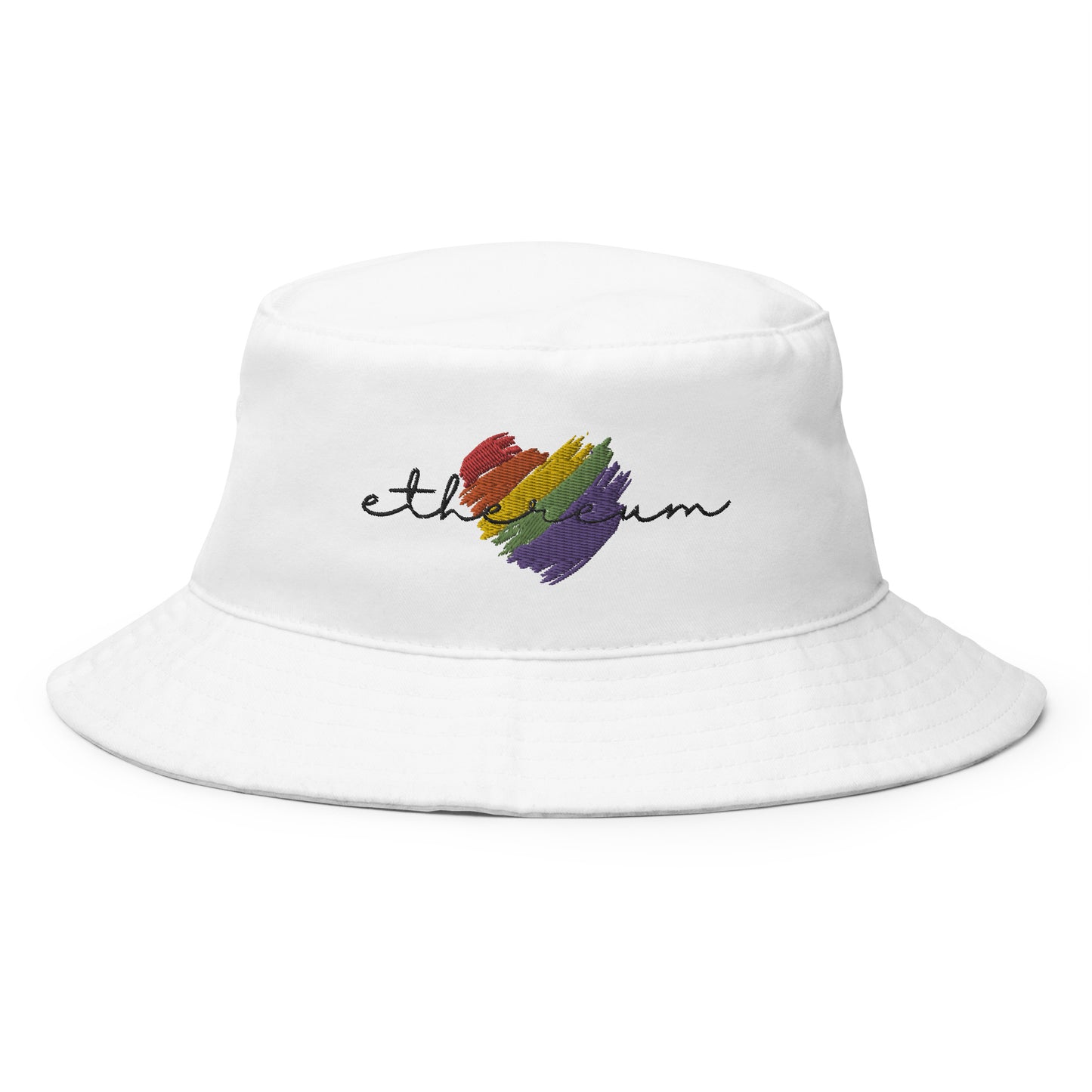 Ethereum Heart Embroidered Bucket Hat