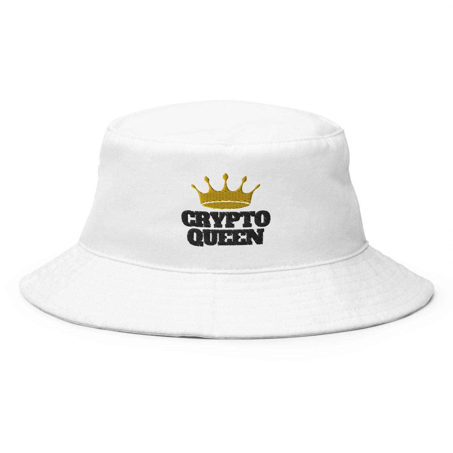 Crypto Queen Embroidered Bucket Hat