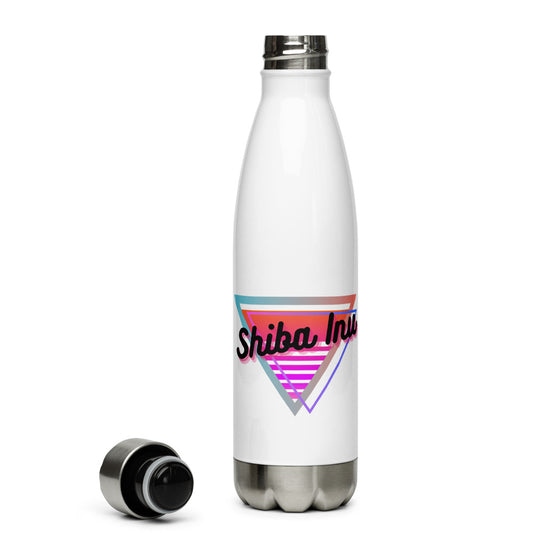 Shiba Inu Neon Triangle Stainless Steel Water Bottle