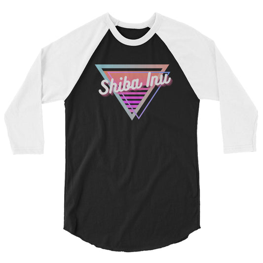 Shiba Inu Neon Triangle Raglan Shirt