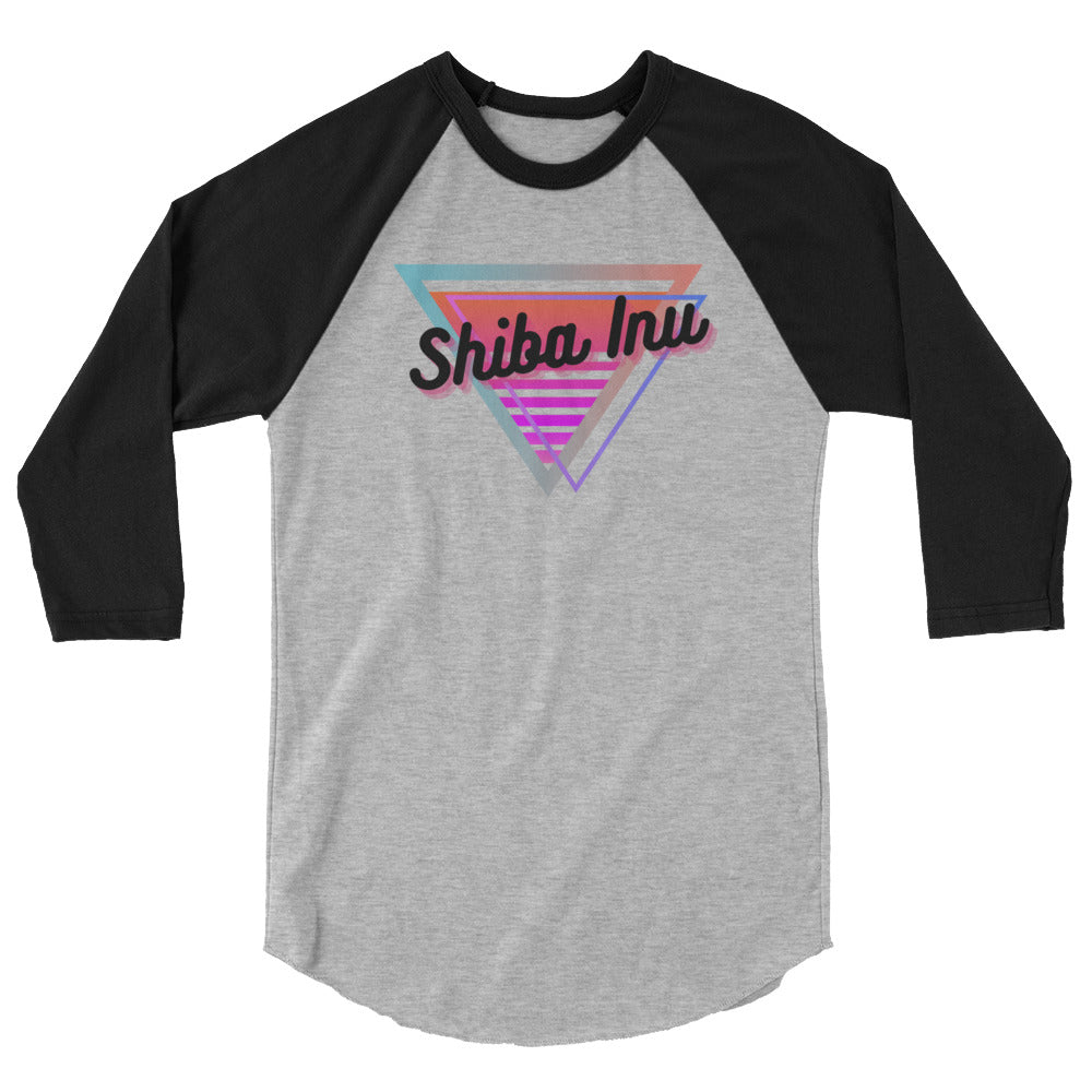 Shiba Inu Neon Triangle Raglan Shirt