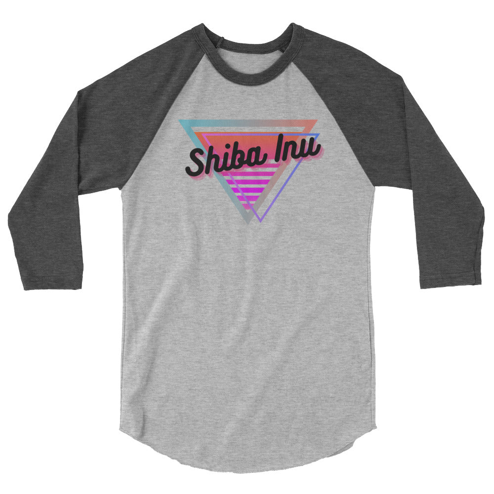 Shiba Inu Neon Triangle Raglan Shirt