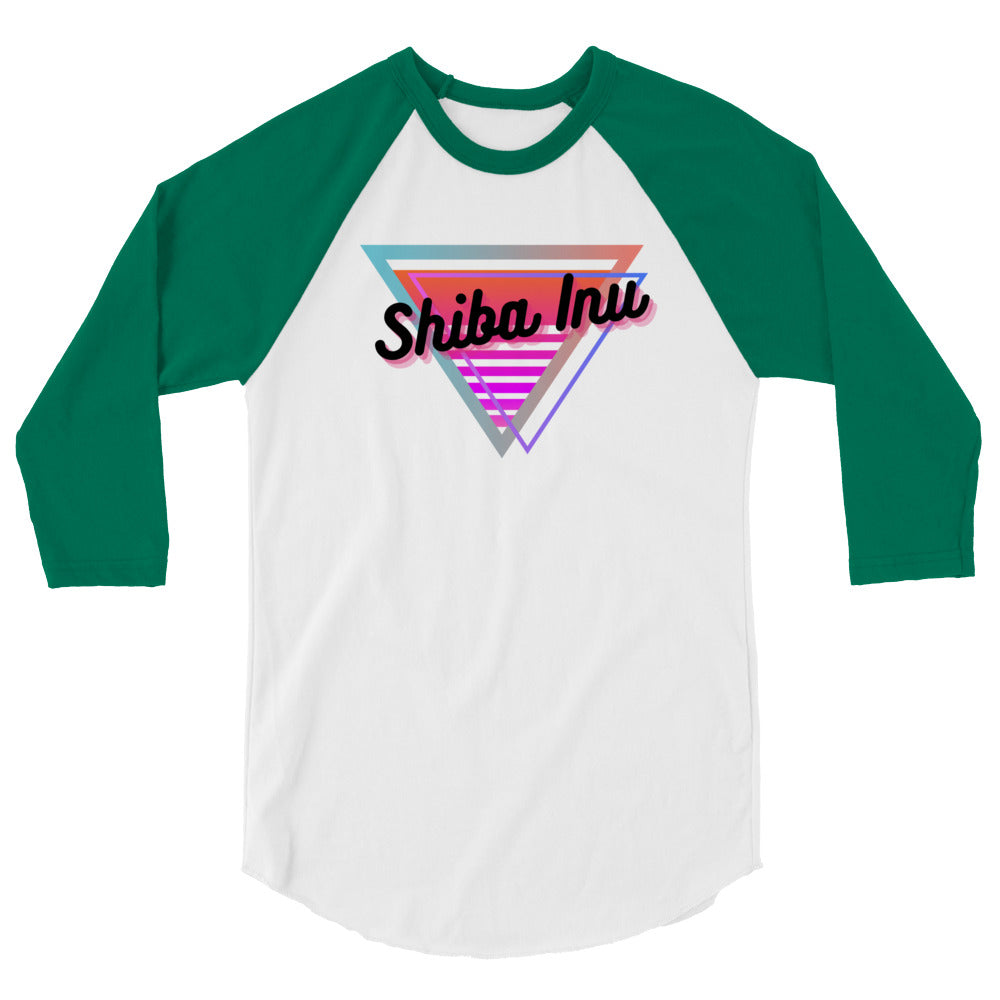 Shiba Inu Neon Triangle Raglan Shirt