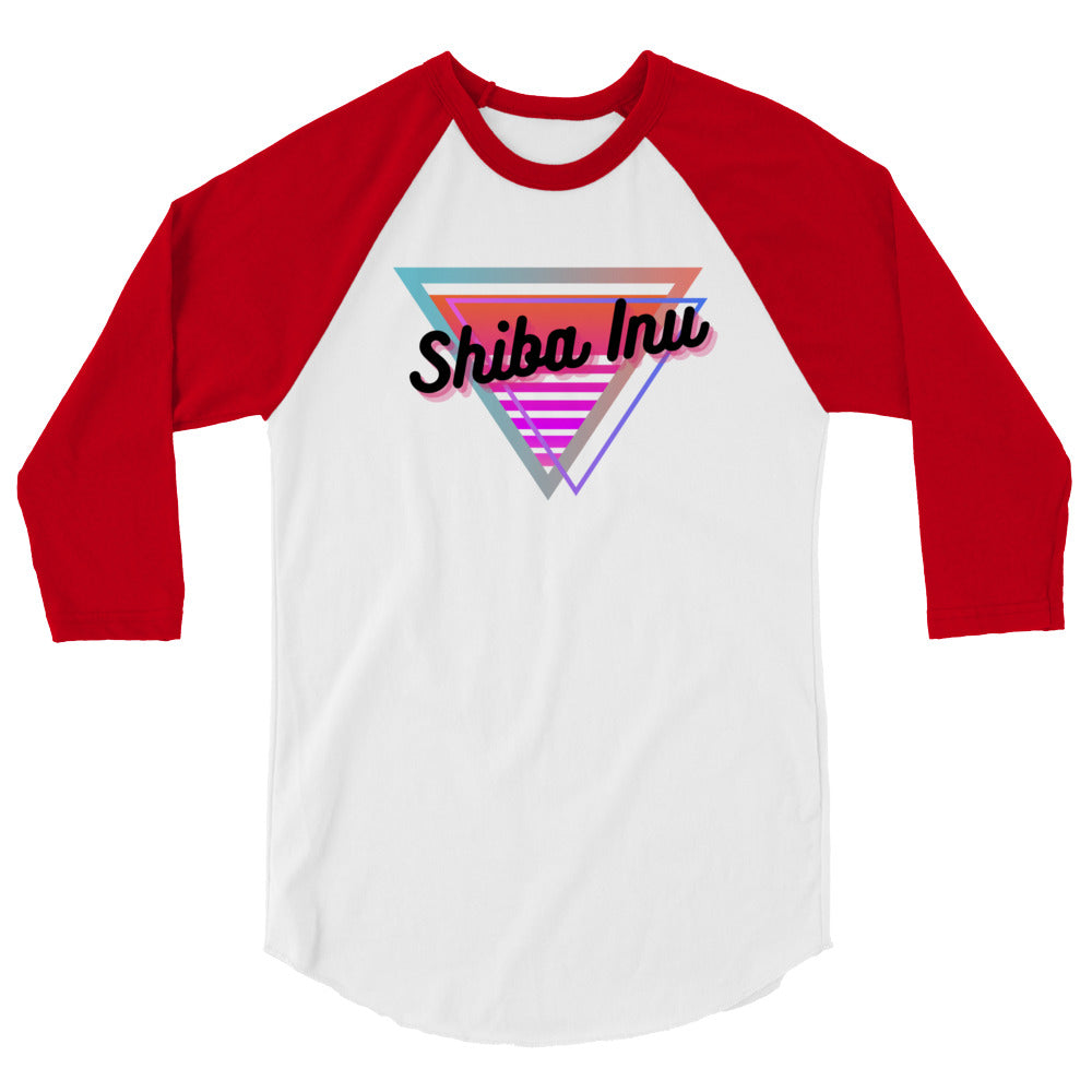 Shiba Inu Neon Triangle Raglan Shirt