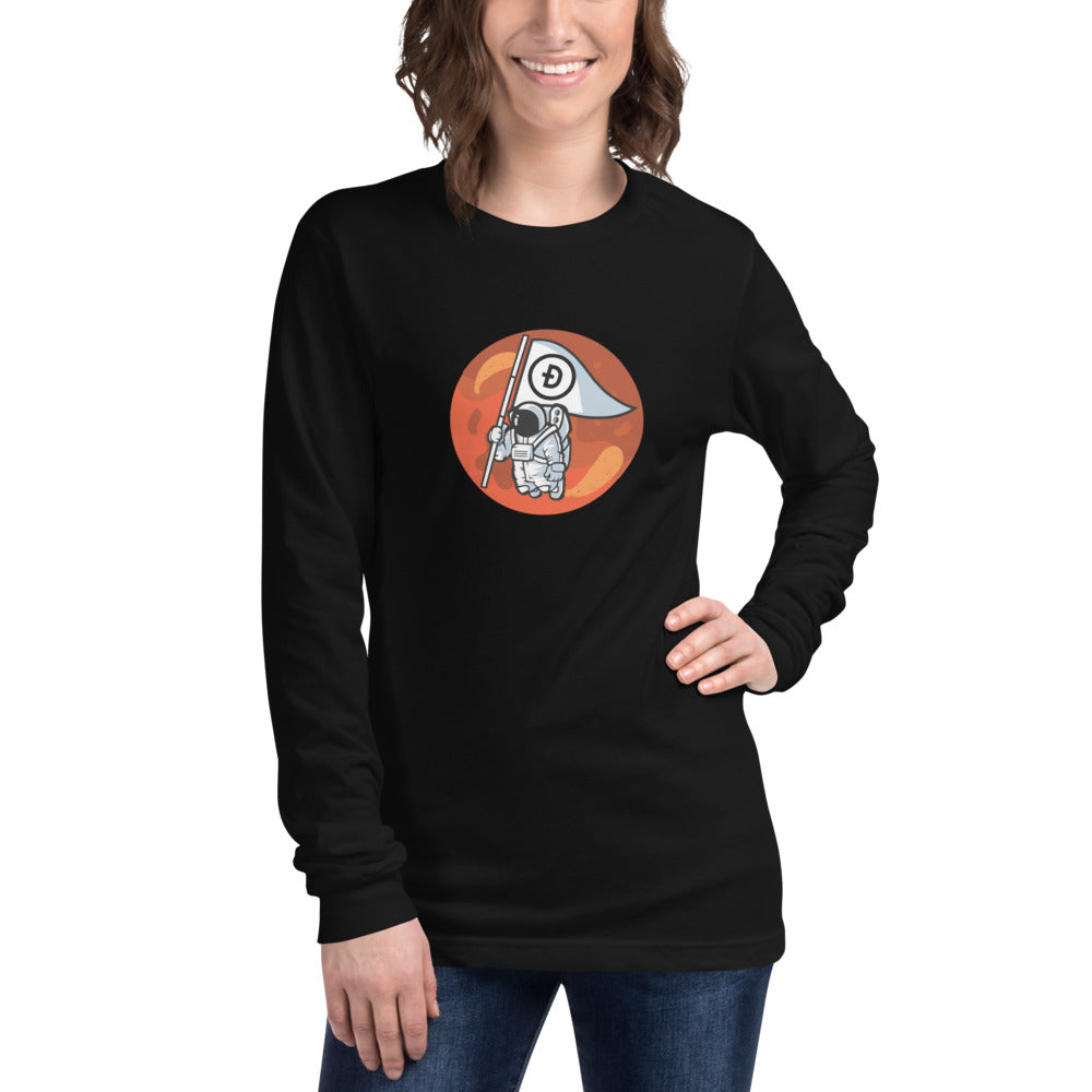 Dogecoin To The Moon Unisex Long Sleeve Tee