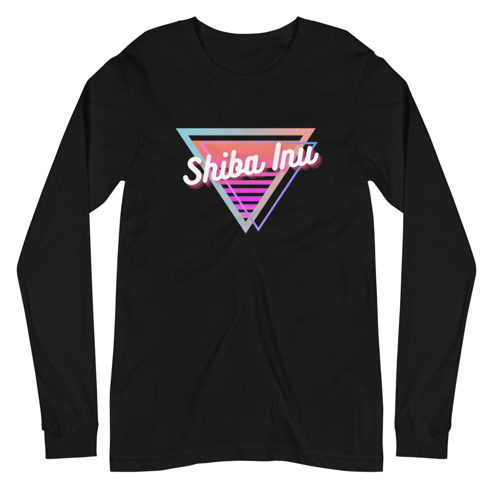 Shiba Inu Neon Triangle Unisex Long Sleeve Tee
