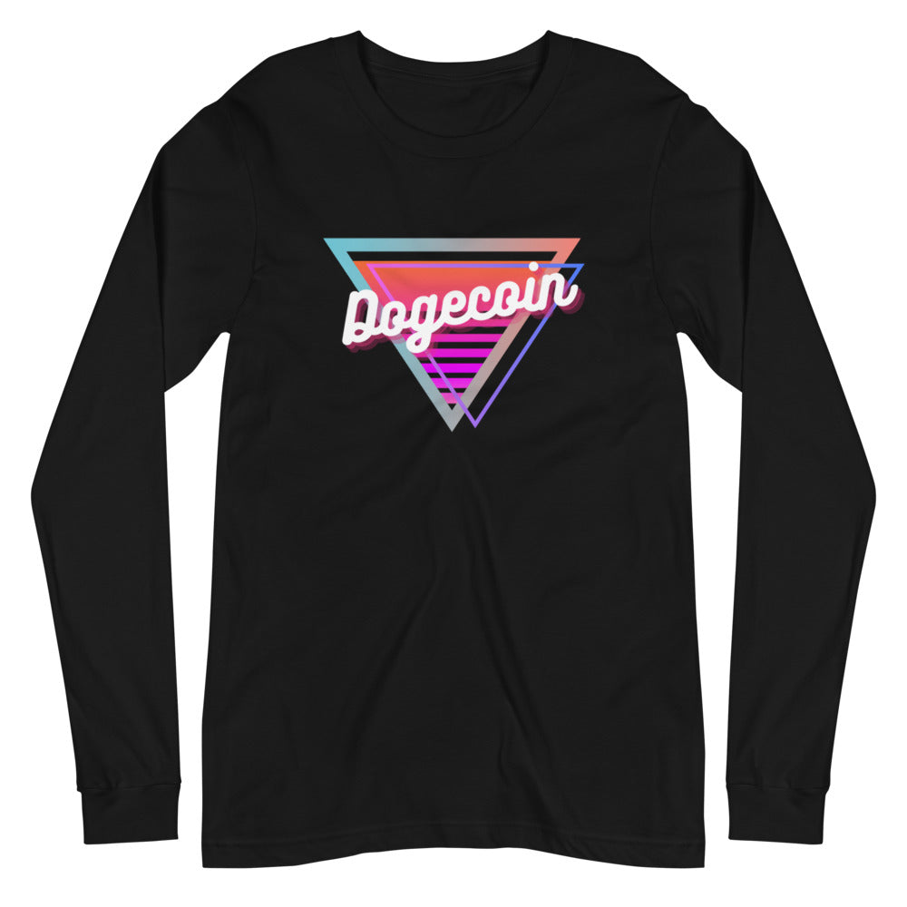 Dogecoin Neon Triangle Unisex Long Sleeve Tee
