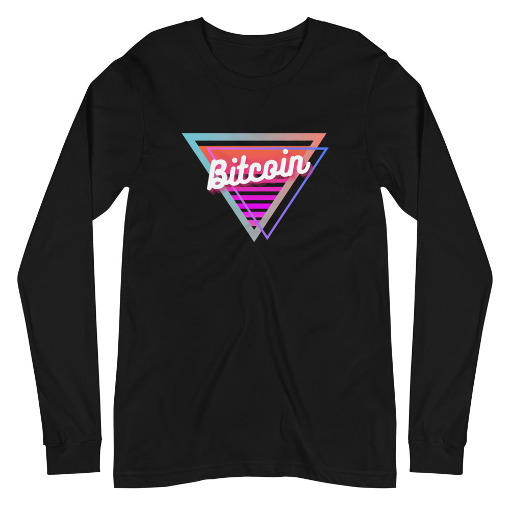 Bitcoin Neon Triangle Unisex Long Sleeve Tee