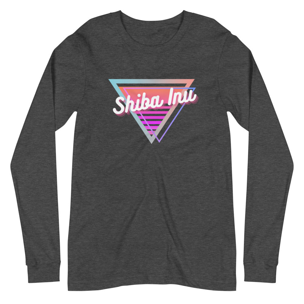 Shiba Inu Neon Triangle Unisex Long Sleeve Tee