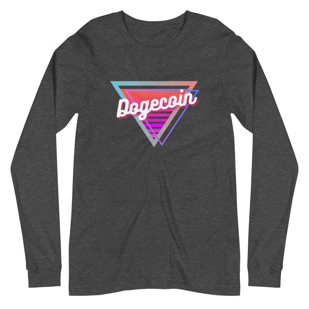 Dogecoin Neon Triangle Unisex Long Sleeve Tee