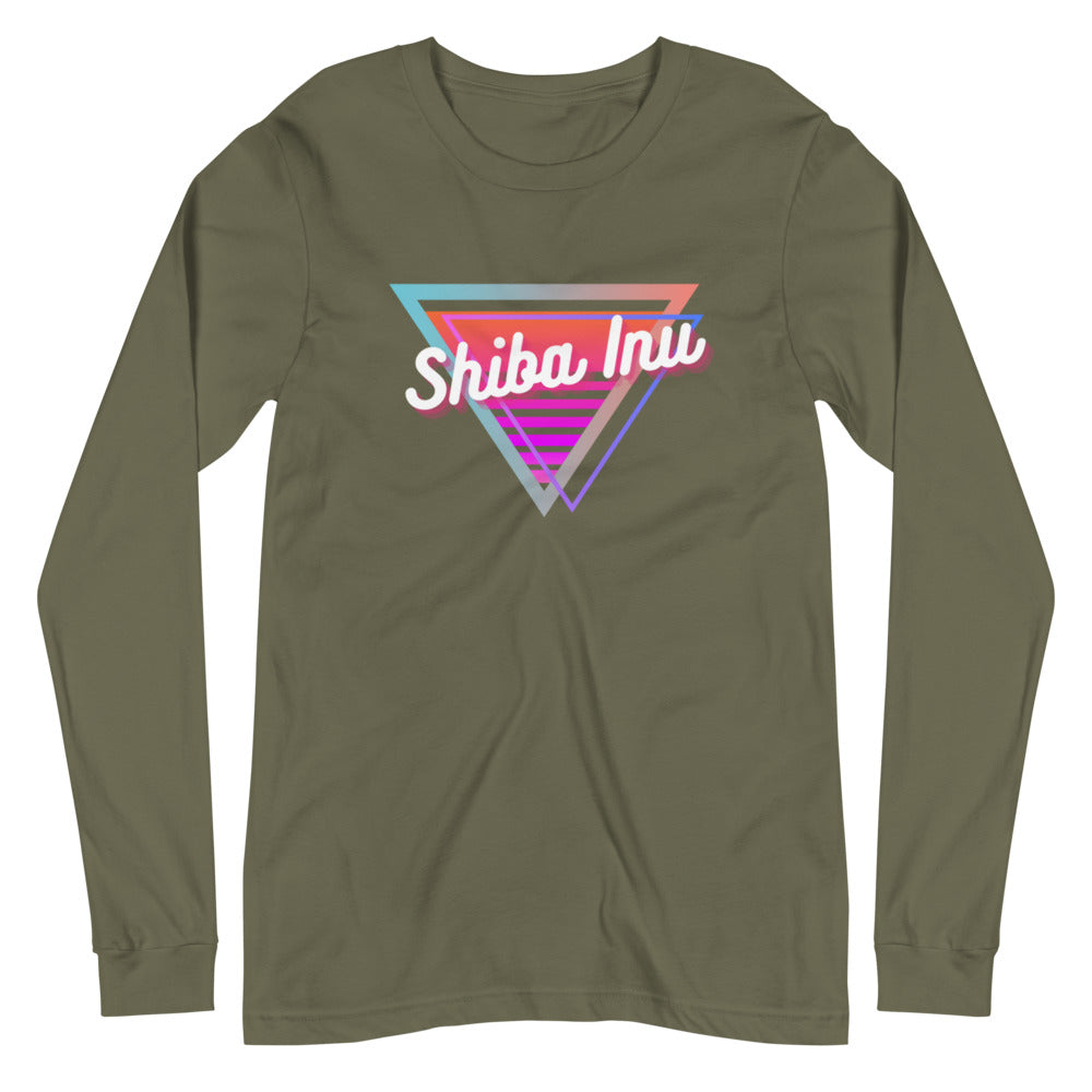 Shiba Inu Neon Triangle Unisex Long Sleeve Tee