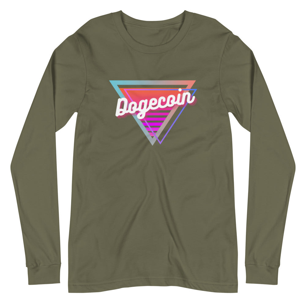 Dogecoin Neon Triangle Unisex Long Sleeve Tee