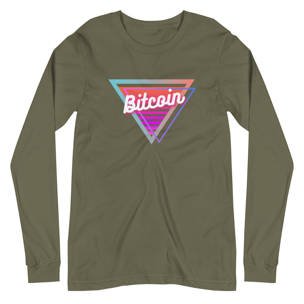 Bitcoin Neon Triangle Unisex Long Sleeve Tee